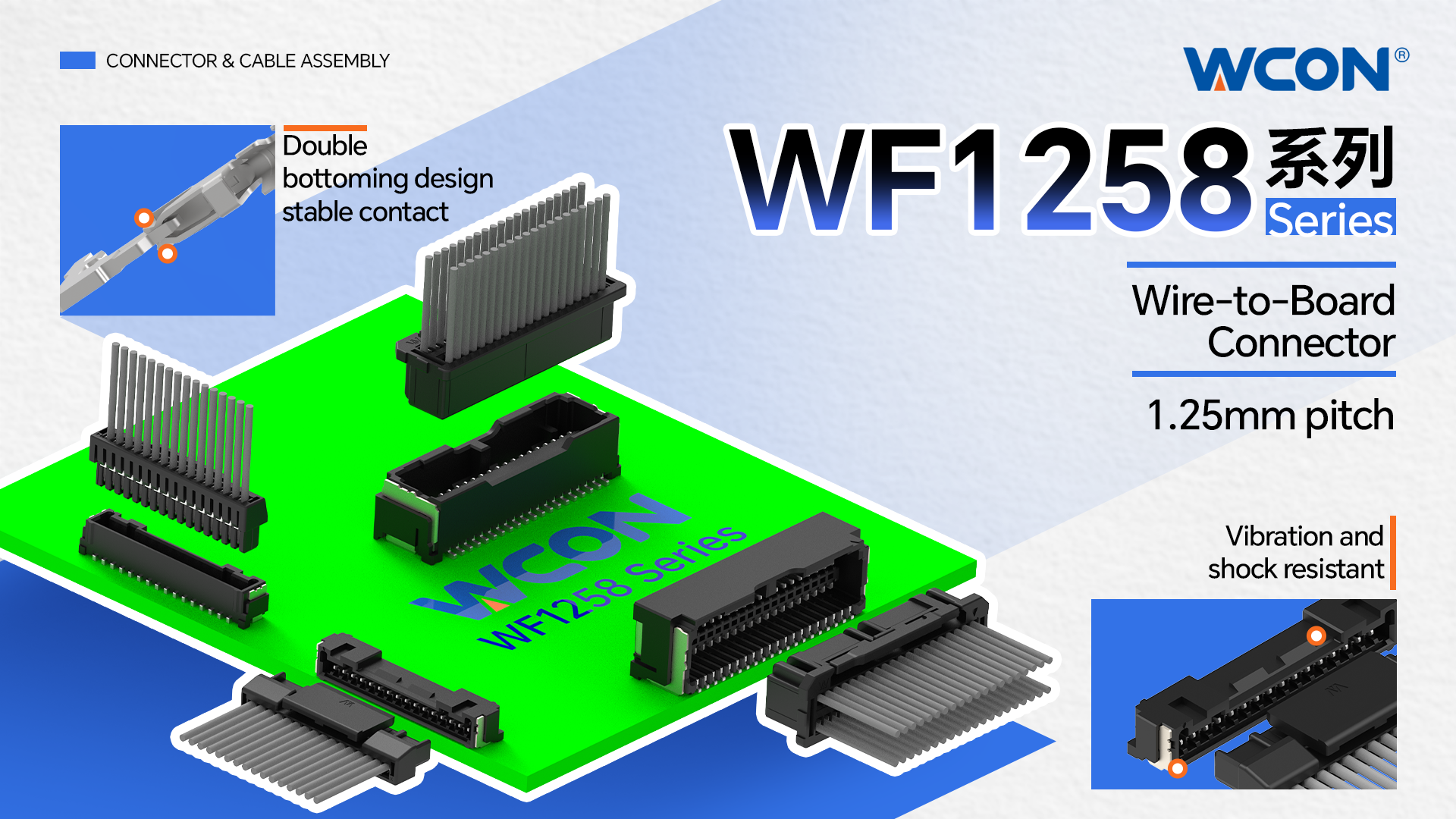 Connecteurs automobiles série WF1258 | Solutions fil-à-carte haute densité à pas de 1,25 mm, favorisant la conception de l’électronique automobile